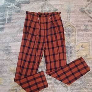 Free People Paid Paperbag Waist Pants